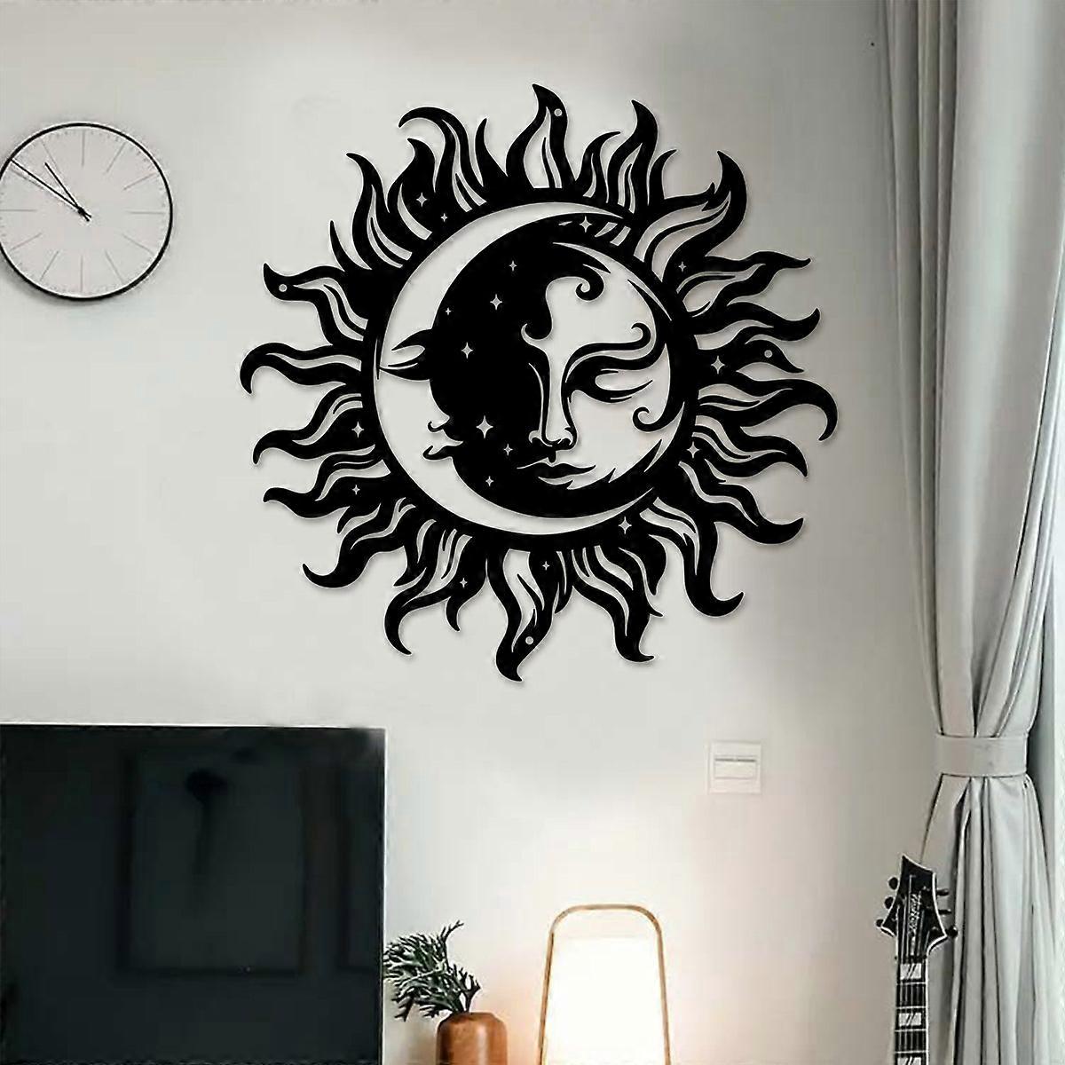 1PC Moon and Sun Hanging Metal Wall Décor for Home Interiors