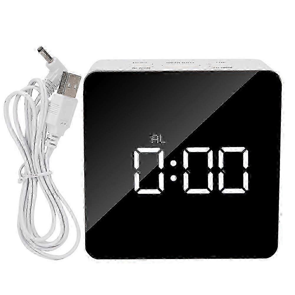 25-26 Multi Functional LED Alarm Clock Desktop Makeup Mirror Timer Digital Clock