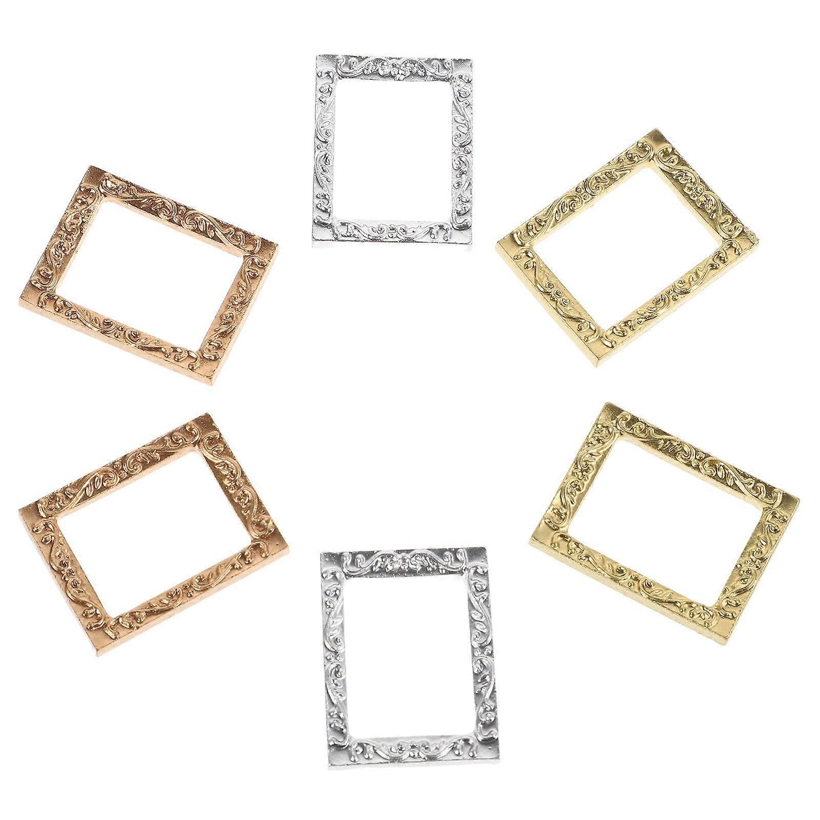 Assorted Color Resin Miniature Photo Frames for Dollhouse 12Pcs
