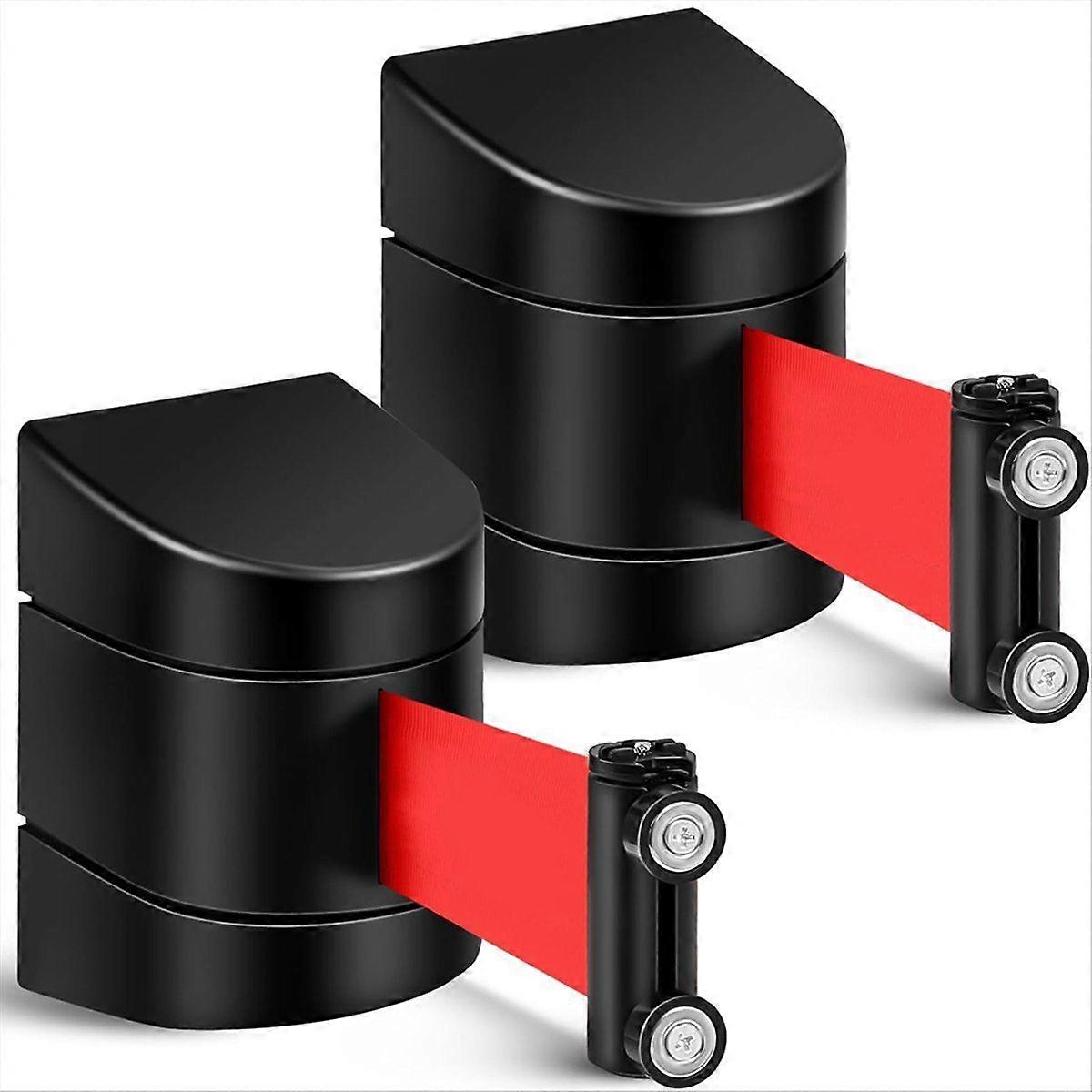 Wall Mounted Crowd Control Barrier Safety Belt with ABS Case 2PCS