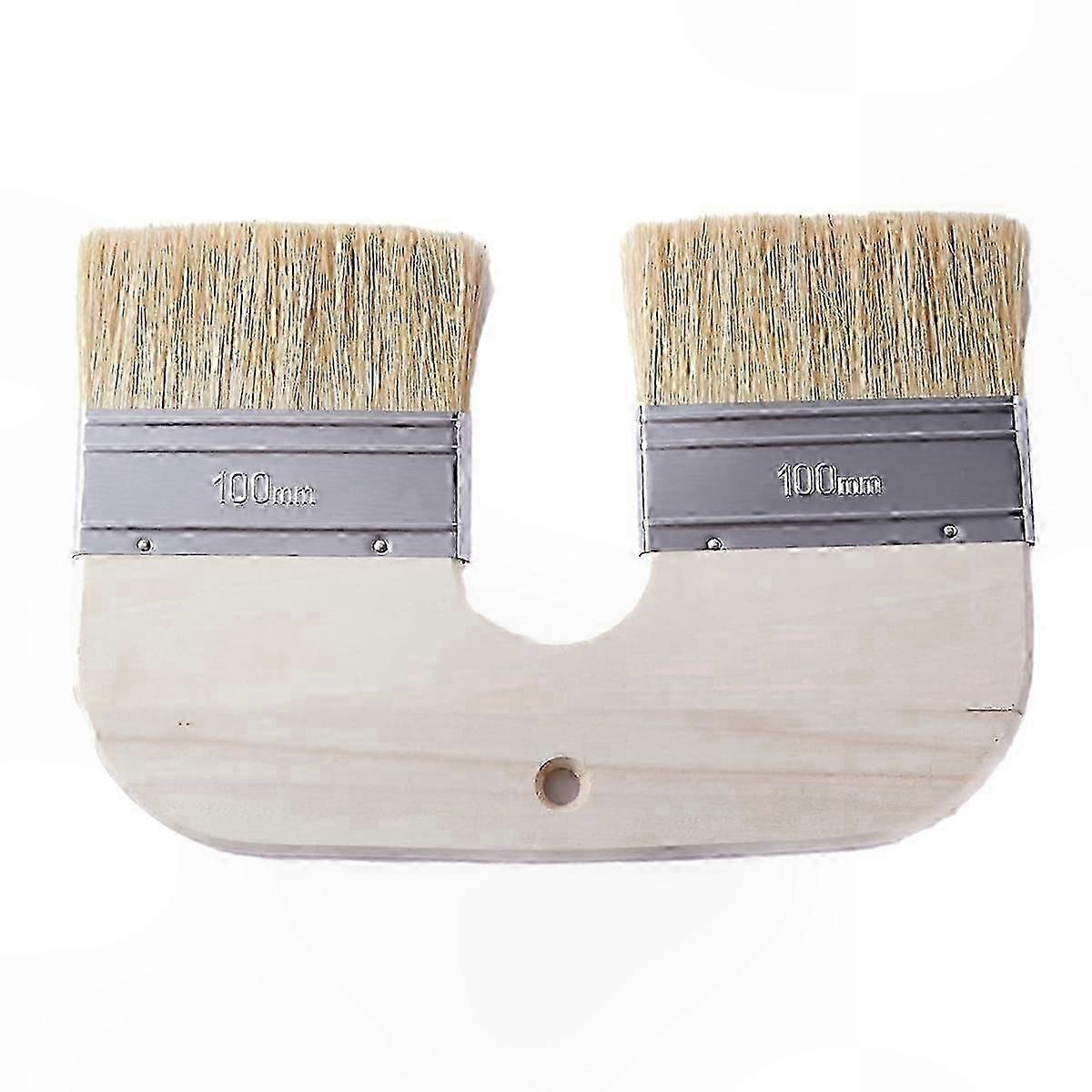 Natural Bristle Limewash Brush - 4" U-Shaped Tool for Painting