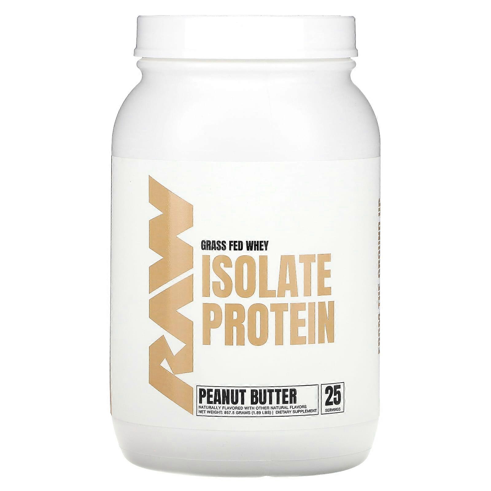 Grass Fed Whey Isolate Protein, Peanut Butter, 1.89 lb (857.5 g)