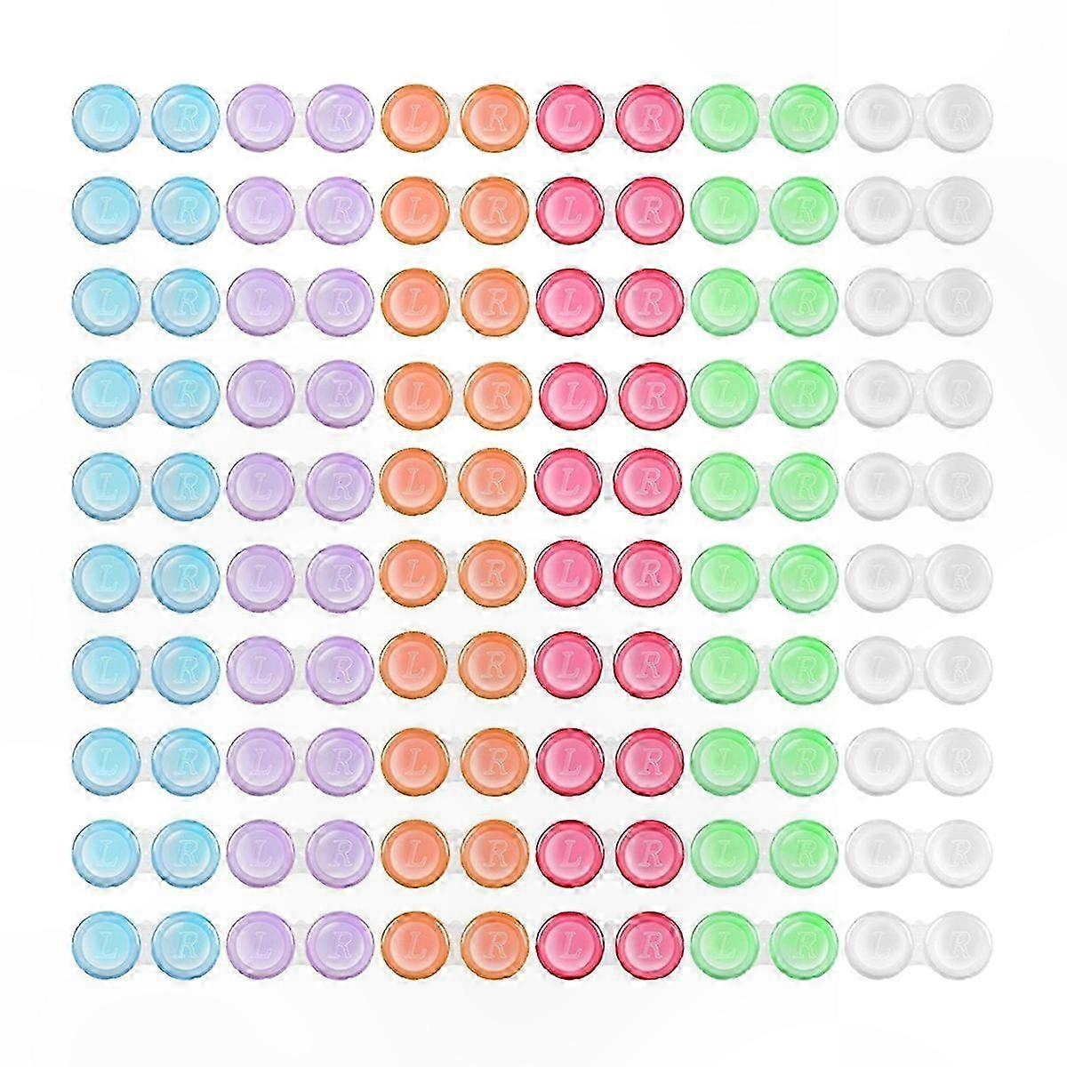 60-Pack Contact Lens Storage Cases in Assorted Colors
