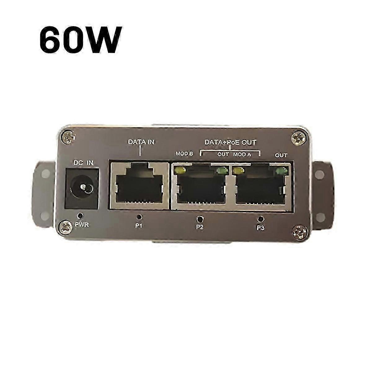 3 Port MINI Gigabit POE Injector 20Vdc-36Vdc Input Mode A and B 24V Passive POE Injector