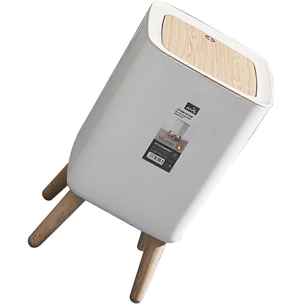 Plastic Trash Can Large Capacity Press Type Waste Bin for Bathroom Kitchen