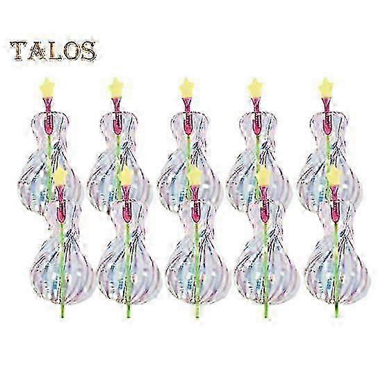 Rainbow Spinner Toy Set: 10pcs Festival Magic Wands with Light-Up Feature for Kids & Parties
