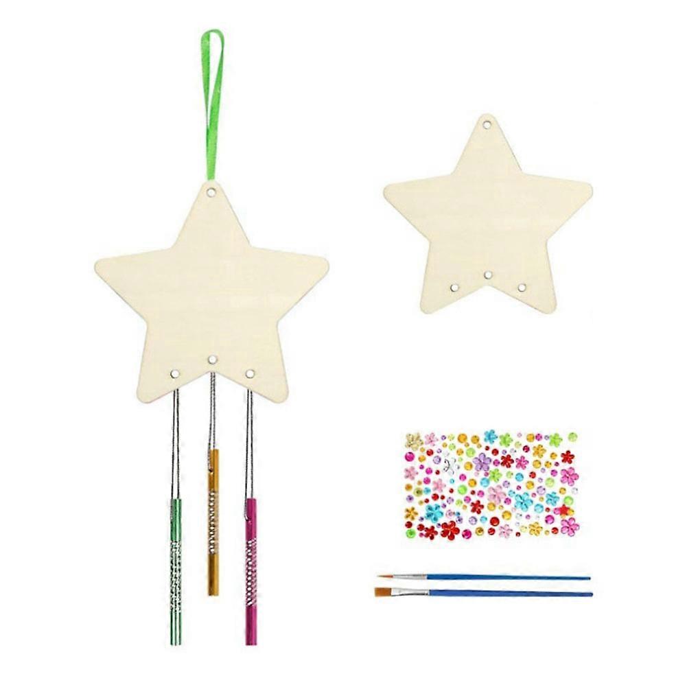 Children'S Wind Chime Ornaments DIY Painted Pendant,Star Set