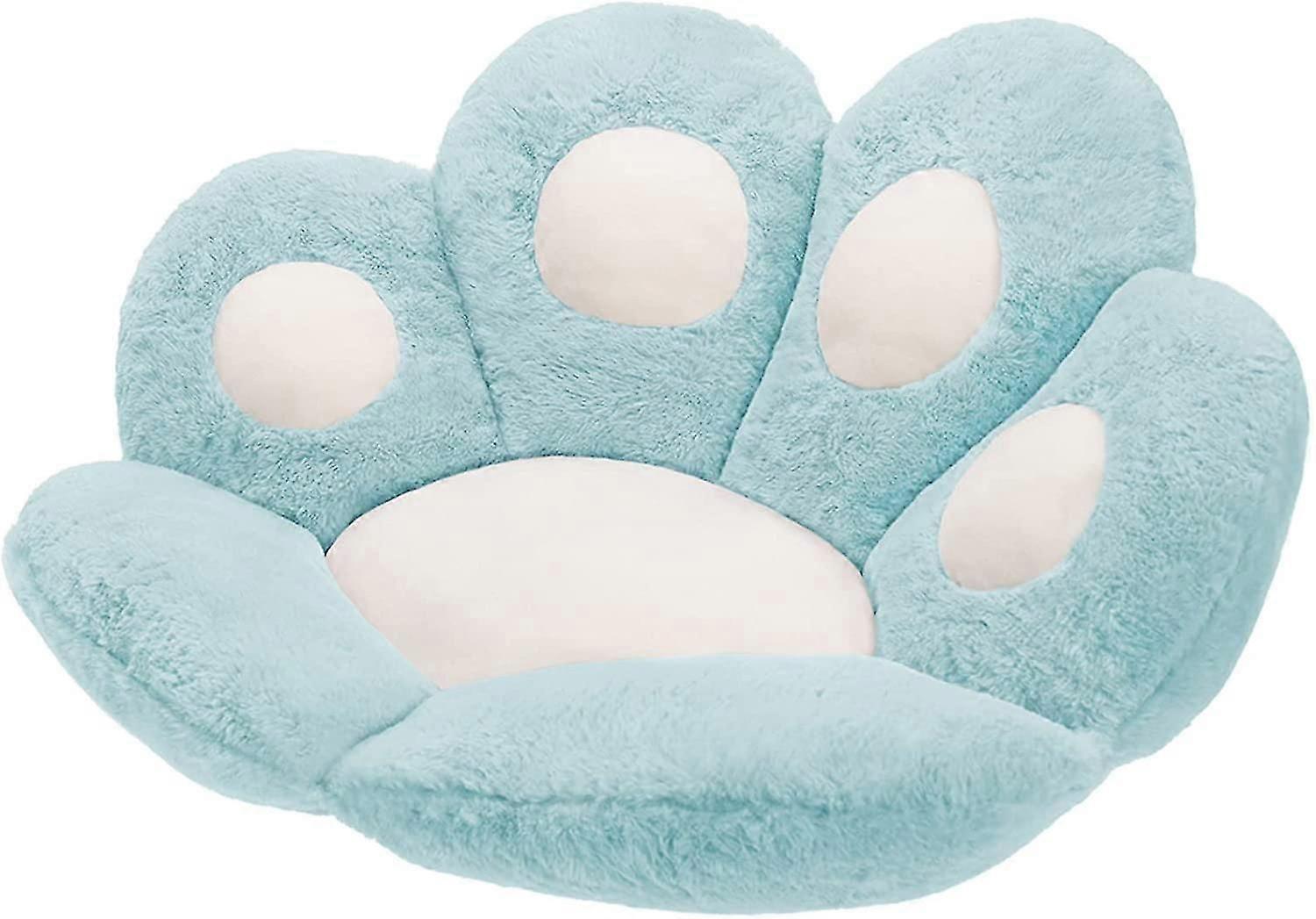 猫の足のクッション怠惰なソファオフィスチェアクッションベアパウンドウォームフロアかわいいシートパッドのためのダイニングルームベッドルームコンフォートチェア健康ビルBlue27.5x23