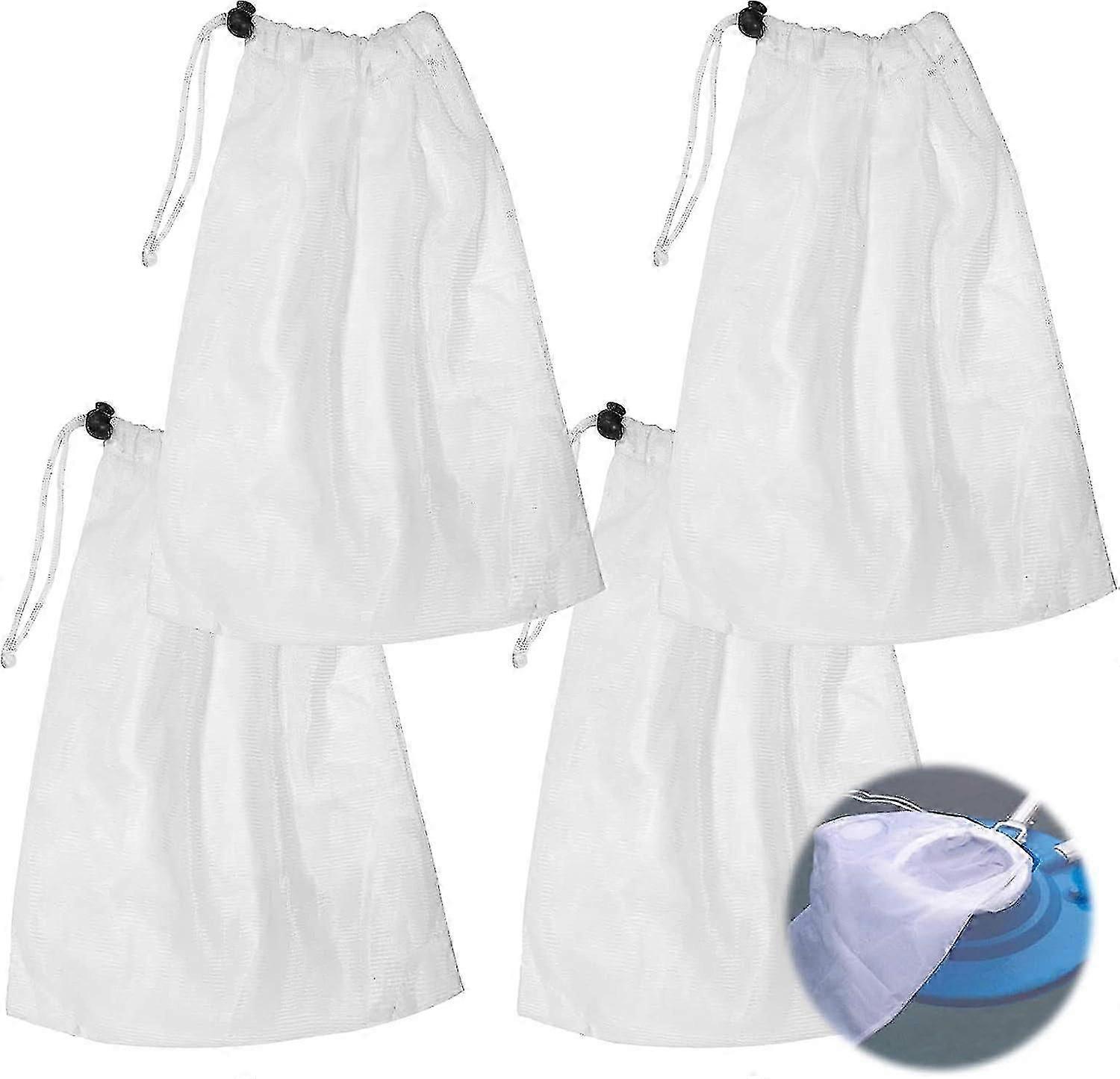 4 Pool Cleaning Bags, Fine Mesh Filter Bags For Swimming Pool Vacuum, Mesh Bags With Drawstring And Lock For Cleaning Pool Sheets