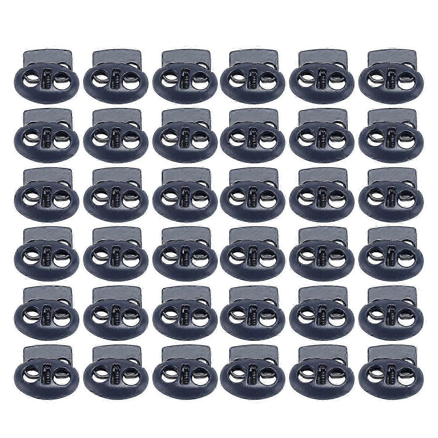 30pcs Metal Cord Lock End Toggle Double Hole Spring Stopper Fastener Slider Toggles End for Drawstri