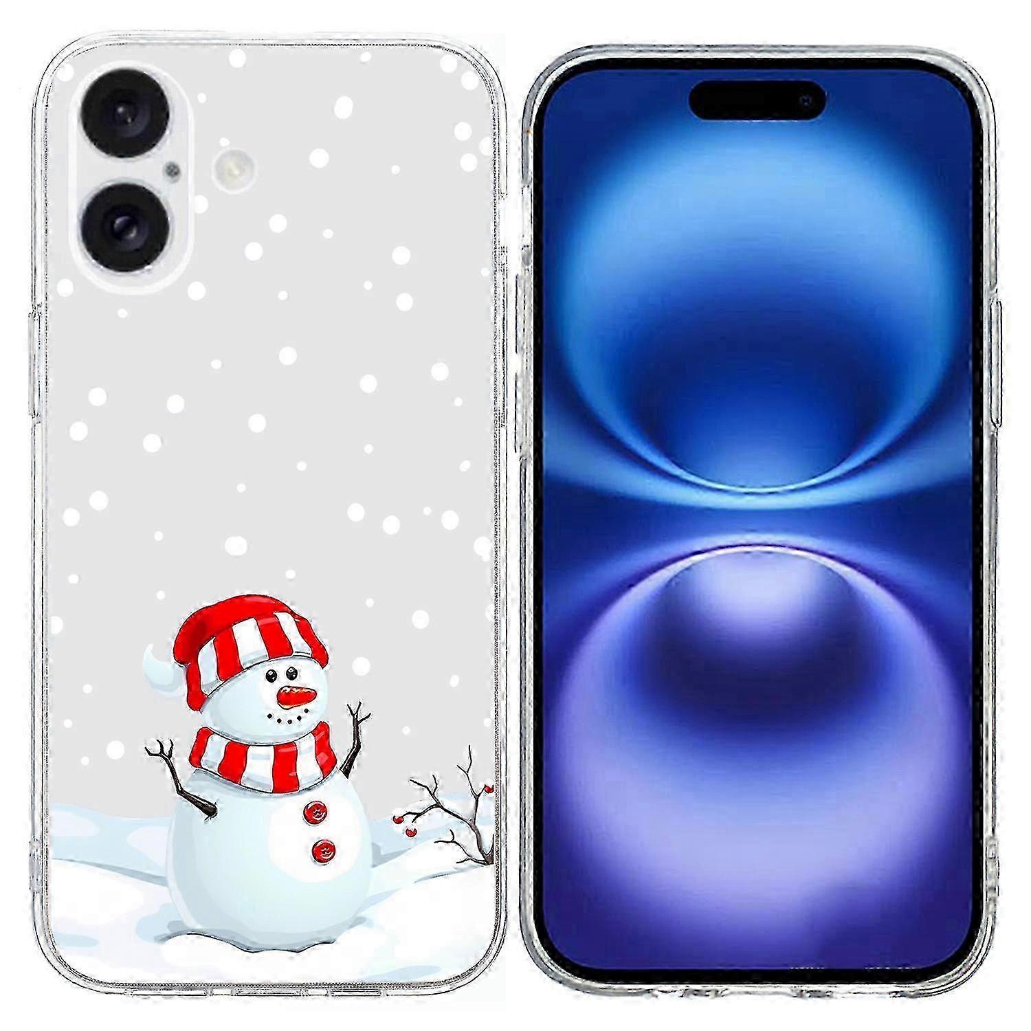 For iPhone 16 Plus Case Christmas Pattern Print Soft TPU Phone Protector