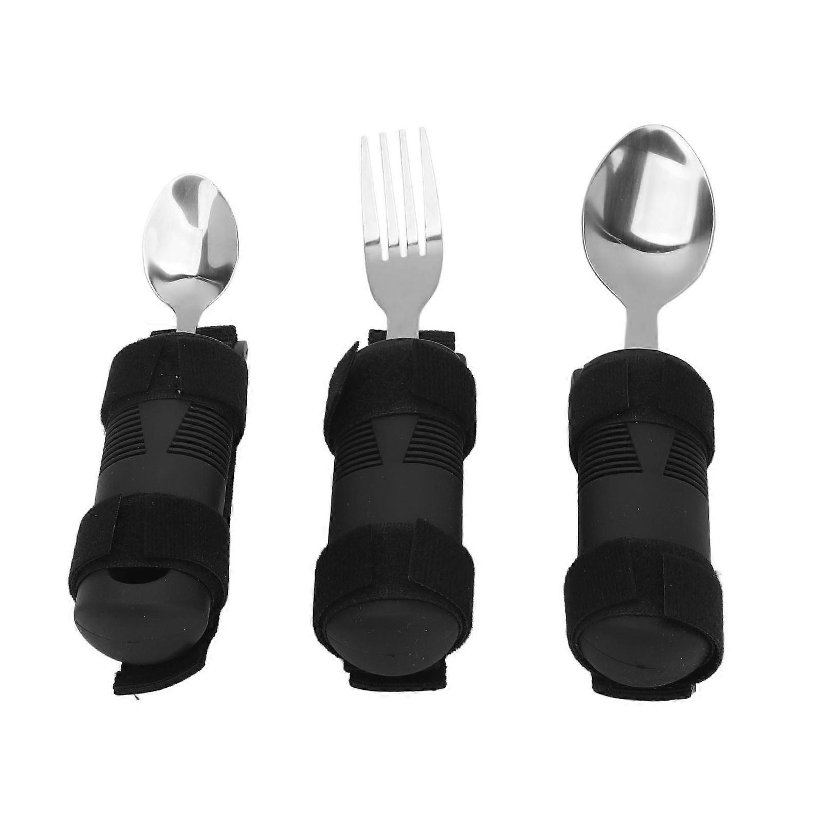 Adaptive Utensils Non Slip Handle Hemiplegia Aid Utensils Elderly Fork Spoon Aid Tableware Set 