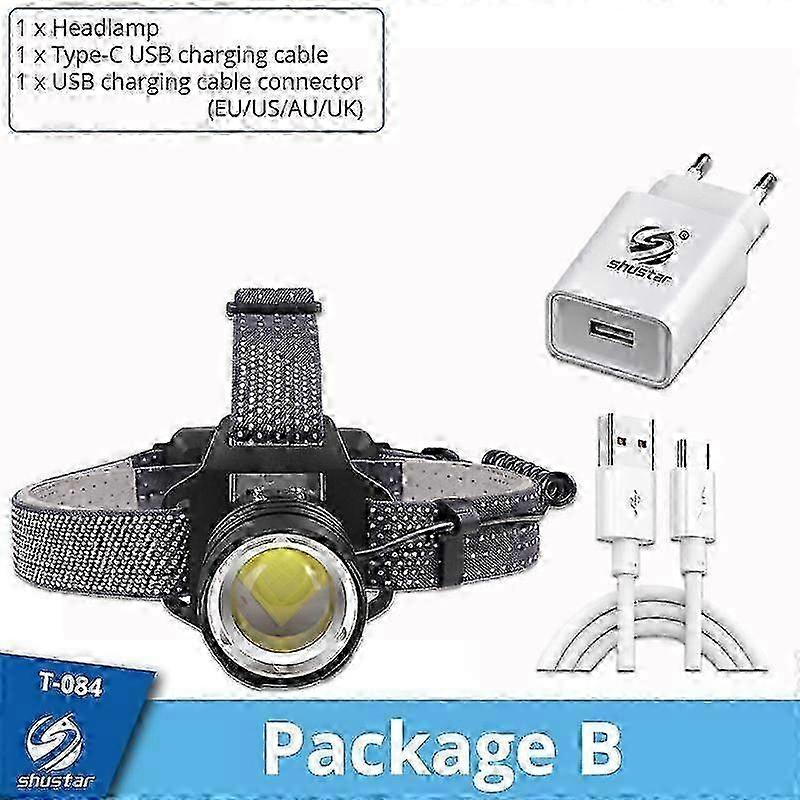 Xhp160 Rechargeable Led Headlamp, Powerful Zoomable Lantern, 3 Light Modes For Expeditions, Hunting, Etc. - Projectors