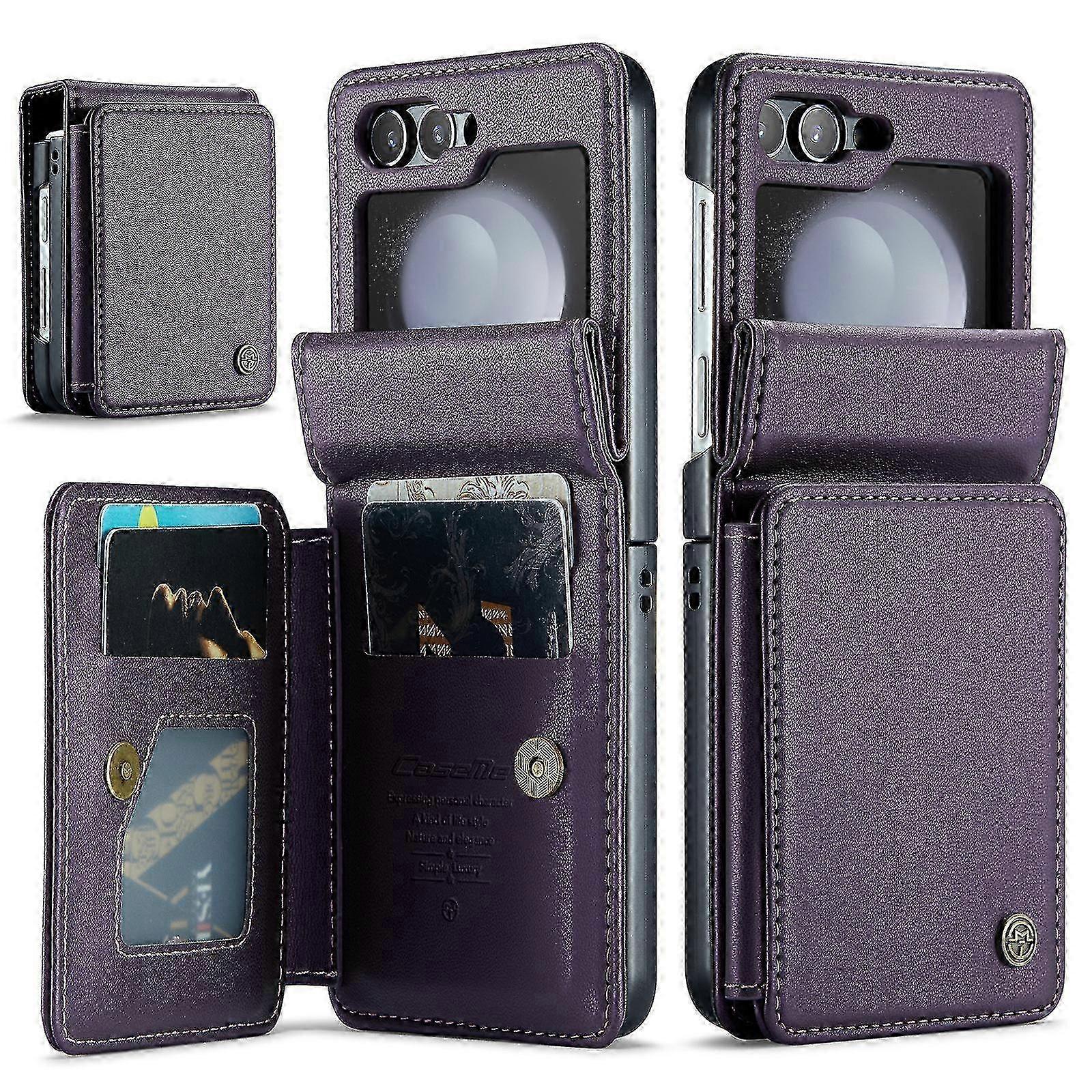 Samsung Galaxy Z Flip 6 Wallet Case with RFID Blocking, Card Holder & Kickstand Cover