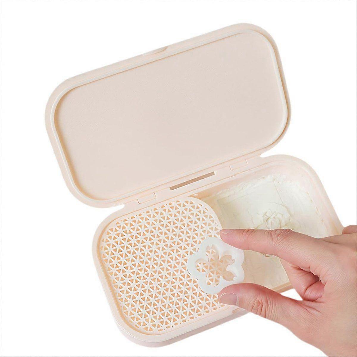 Cornstarch- Box for Polymer Clay, Leak-Proof Snap-Lock Powder Container, Non-Stick Tool for Polymer