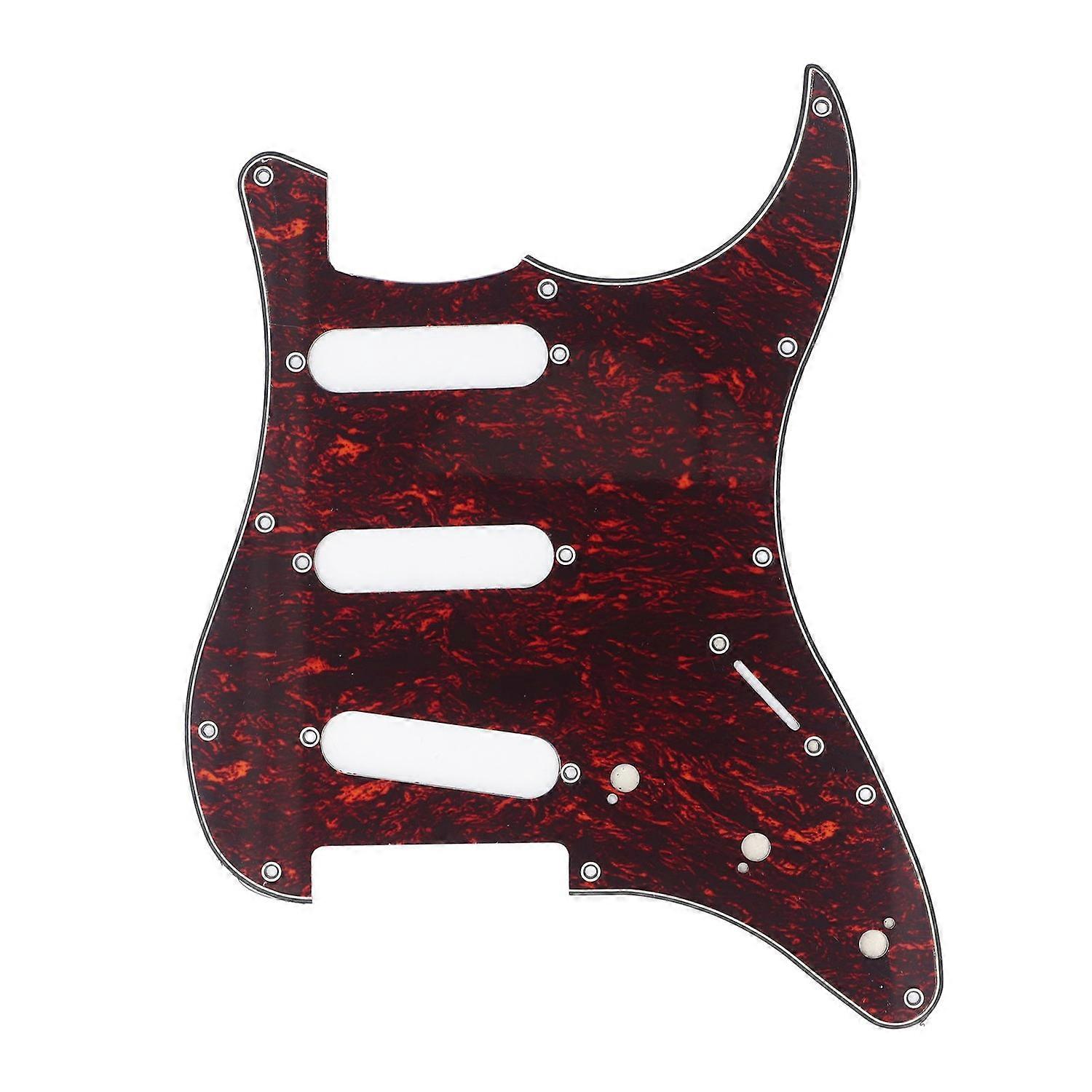 Elektrisk Gitar Plektrebrett 11 Hull Plast Front Pick Guard Erstatning For Strat Gitarer Rød