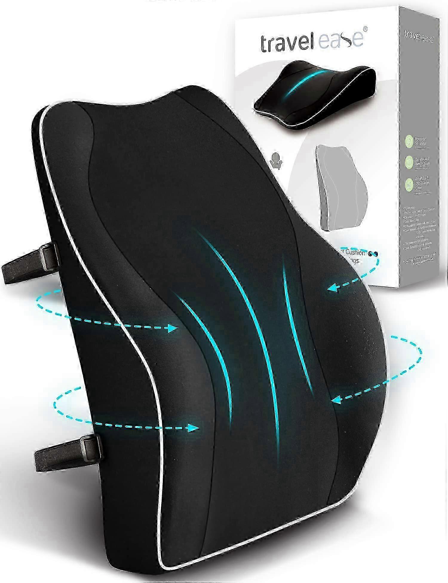 Ergonomic back cushion made of memory foam, lumbar cushion for office chair, car seat, wheelchair, with anti-static, skin-friendly cov