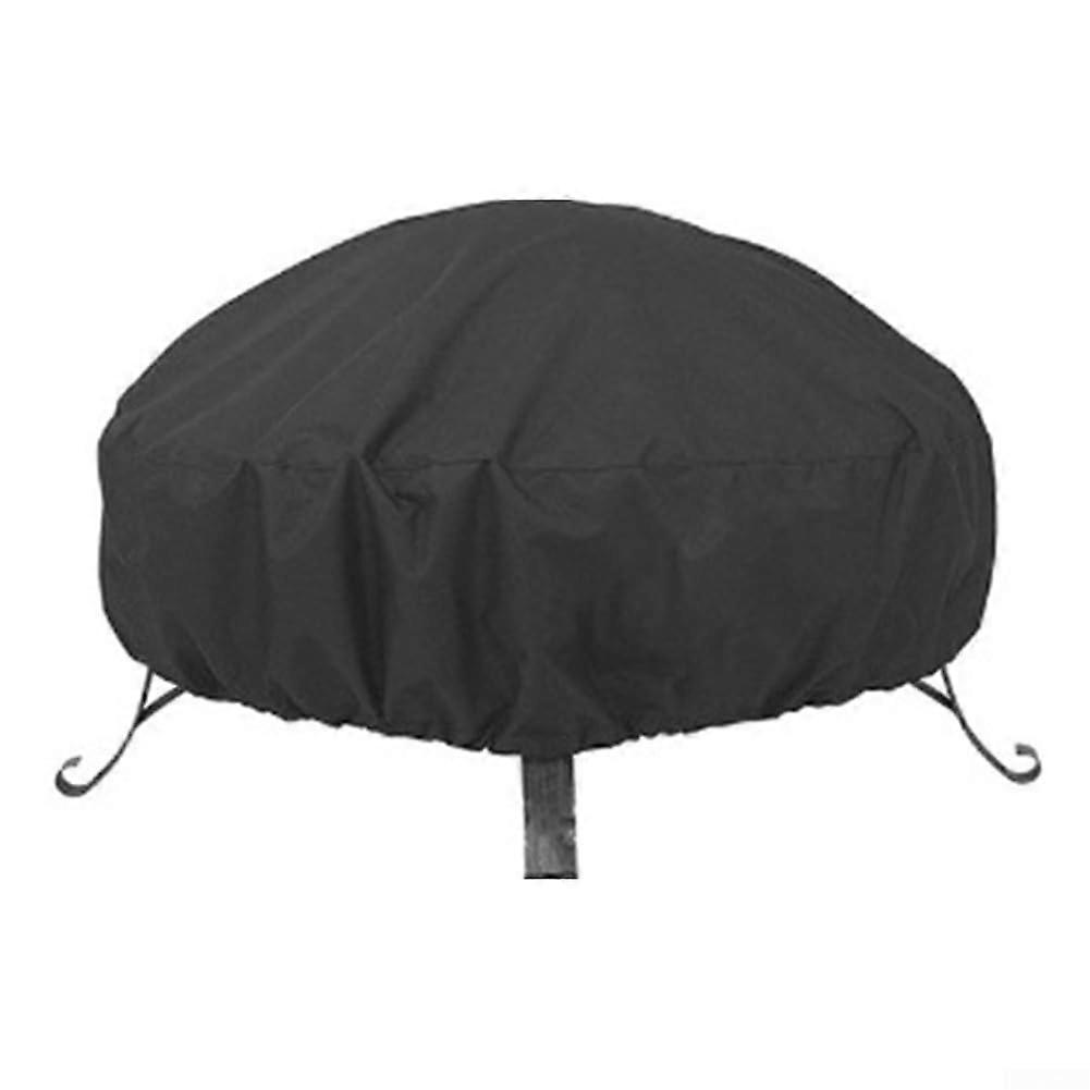 Round Outdoor Firepit Cover Windproof Drawstring 210D Oxford Fabric Waterproof Dustproof Diameter 122 Cm