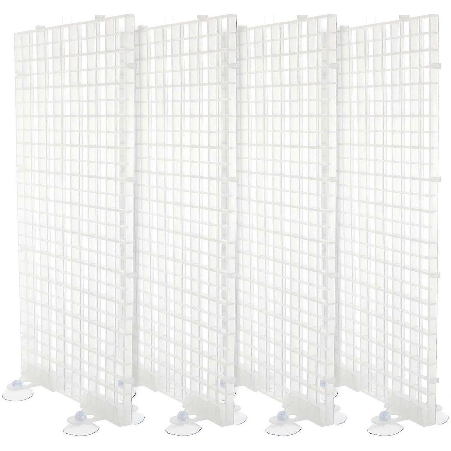 Transparent Aquarium Isolation Panel with Random Color Suction Cups Spliced Lattice Divider for Fish
