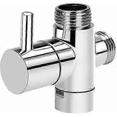 Brass 3 Way Valve G 1/2" Durable Rustproof Bath Shower Diverter 3 Way Diverter Valve Polished Chrome Easy to Install for Bathroom Kitchen Shower Systp