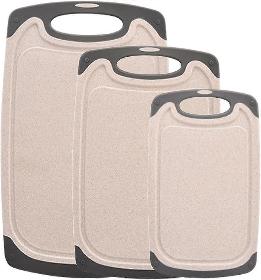 3 Pack Cutting Boards For Kitchen, Chopping Board, Large-Small Cutting Board Set (Beige)