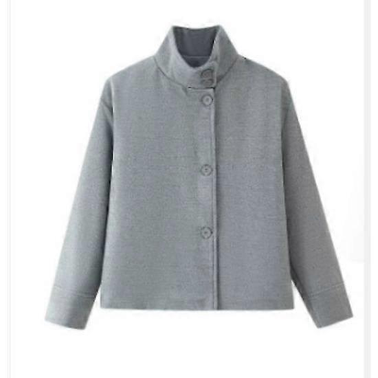 Women'S Short Stand-Up Collar Single-Breasted Temperament Woolen Jacket
