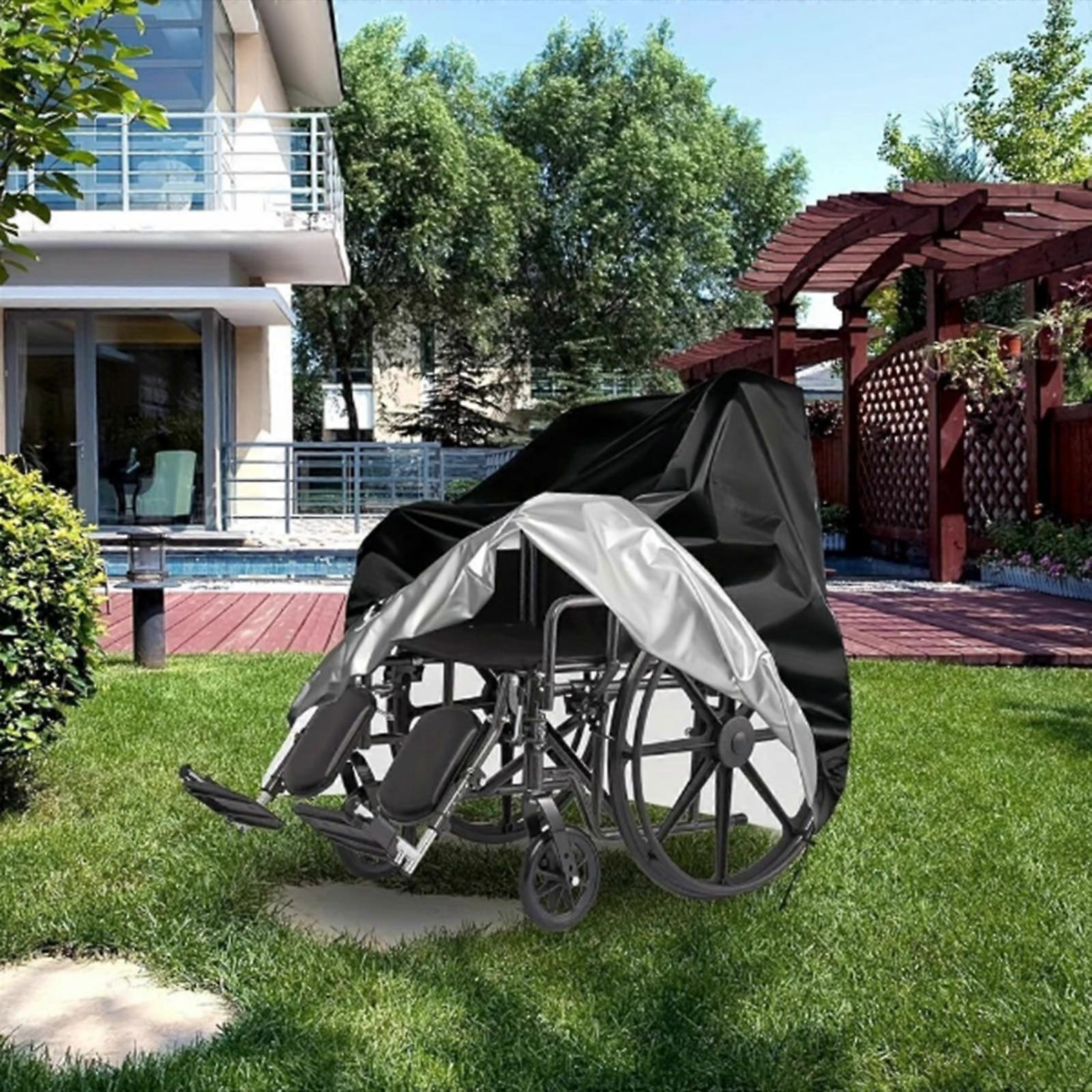 Wheelchairs Cover Accessories Drawstring Polyester Heavy Duty Sun Protection Mobility Black
