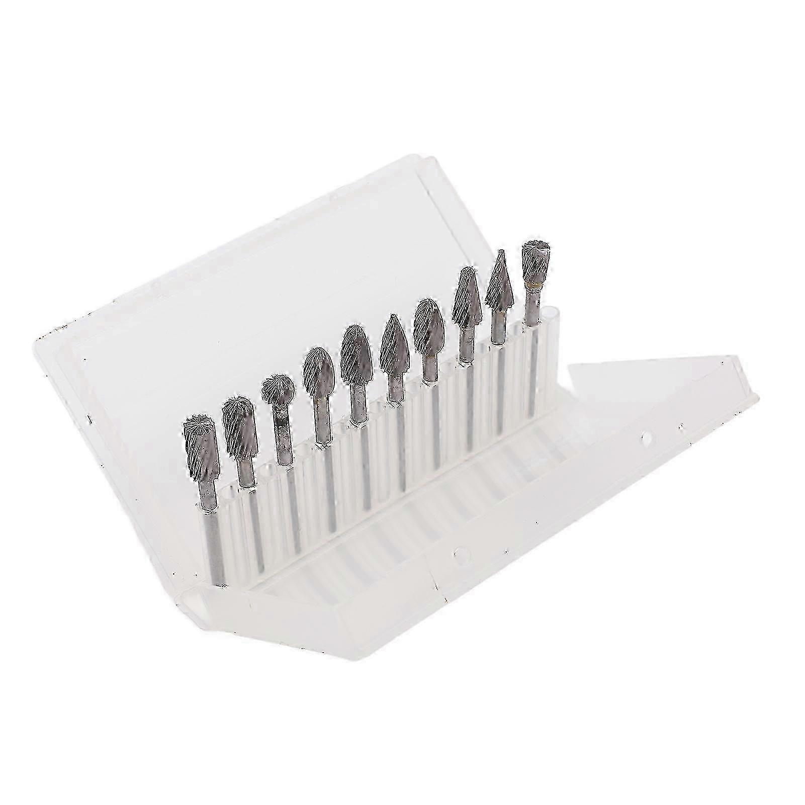 10Pcs Rotary File Burr Grinding Bit Cemented Carbide Tool Set Kit for Chamfering 2025