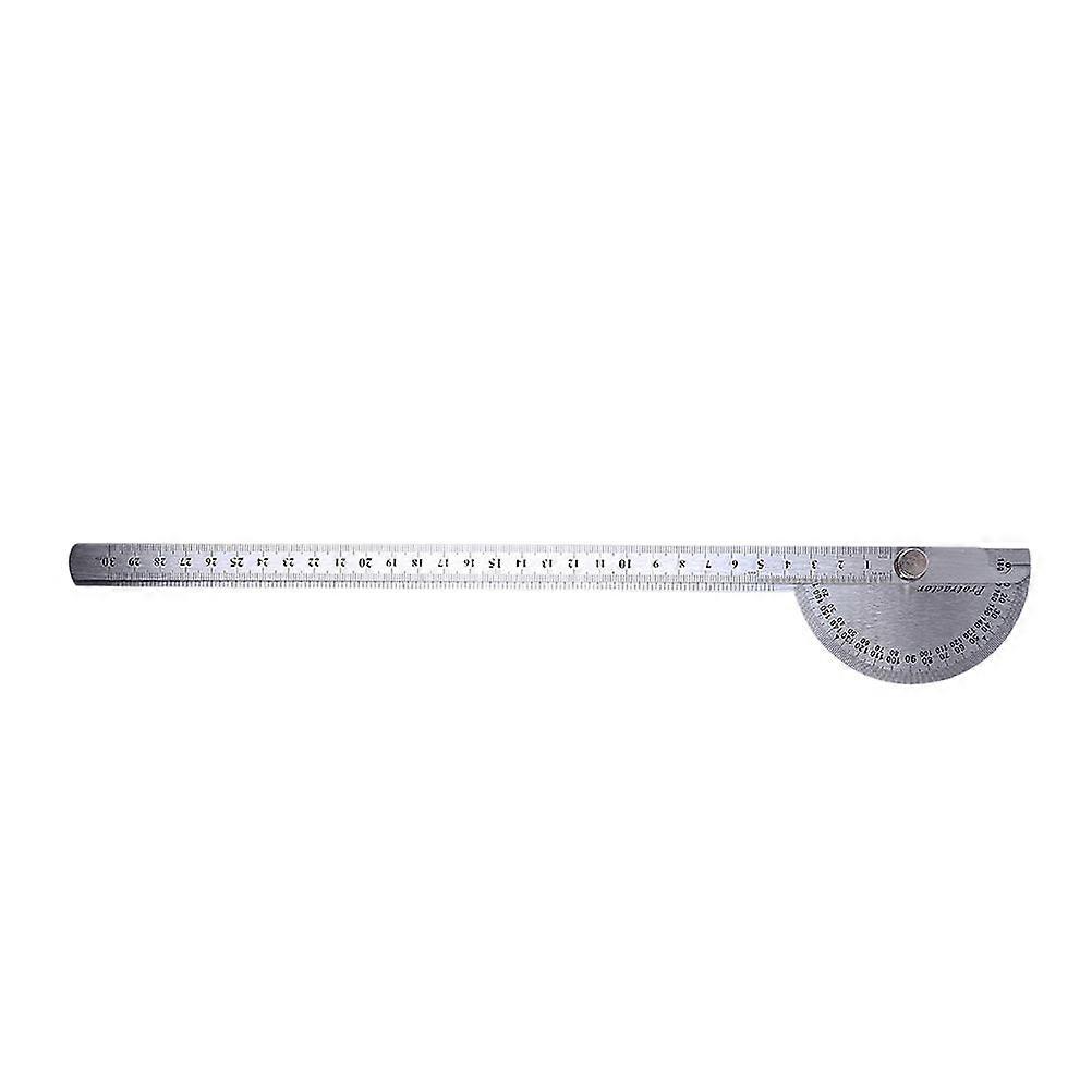 Simple Protractor Stainless Steel 0-180 Degree Angle Ruler Goniometer Protractor Ruler with Round Head (30 cm)