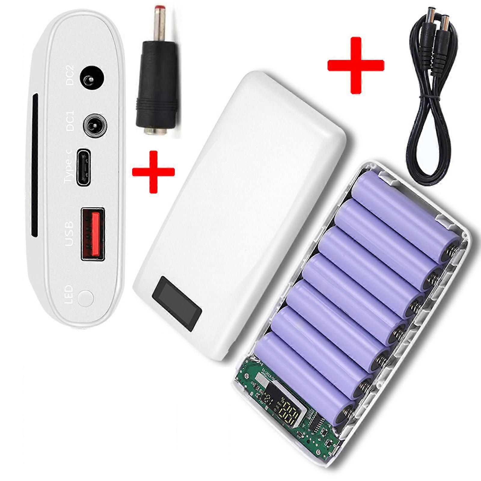 MultiDevice Compatible 18650 Battery Holder 7Slot Plastic Case Shell With DC5V-12V Output For LED Lights Small Fans  White