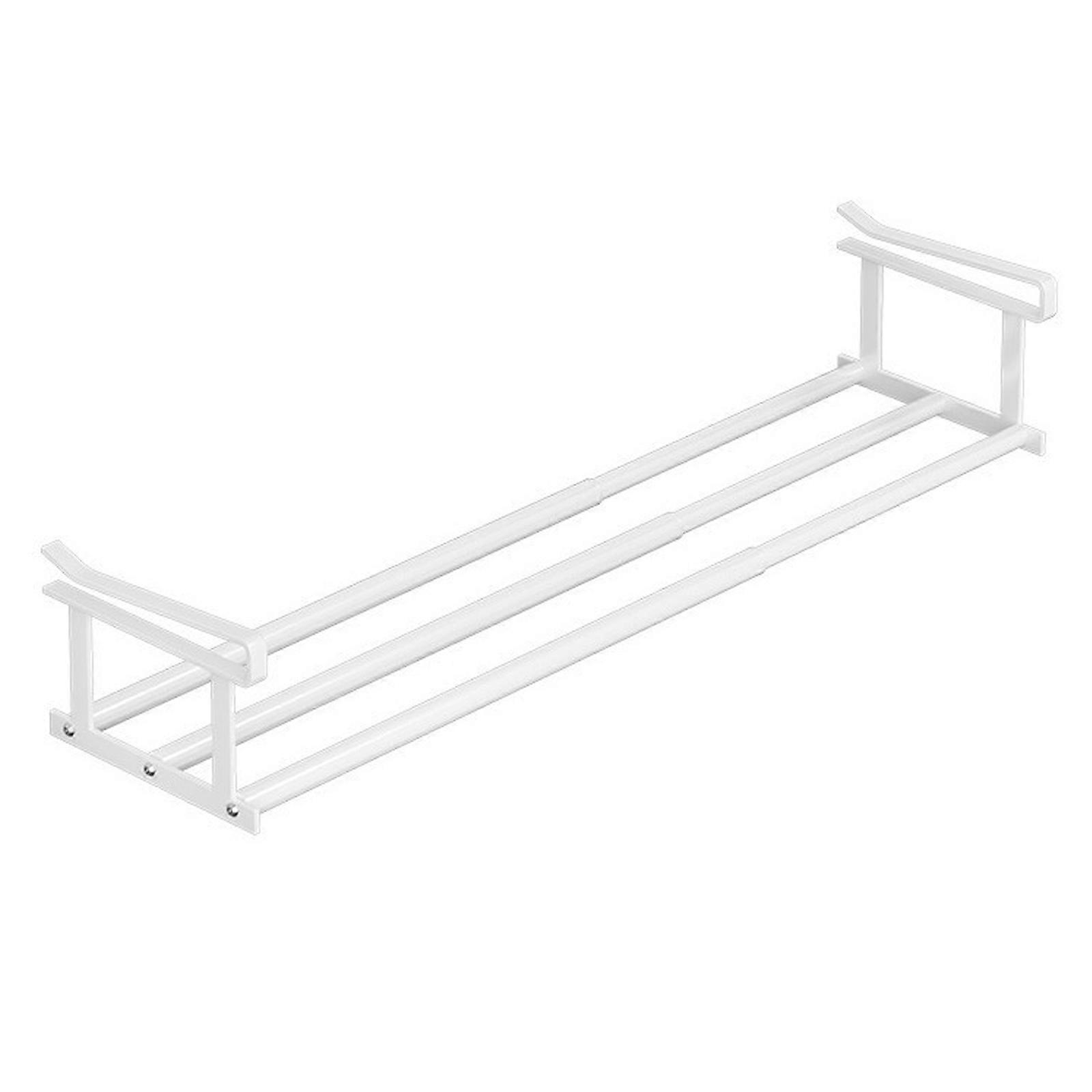 Tool Complimentary Installation Extendable Shoe Shelf 50 80cm Steel Shelf For Cabinets Closets With Strong Rustproof Plan  White