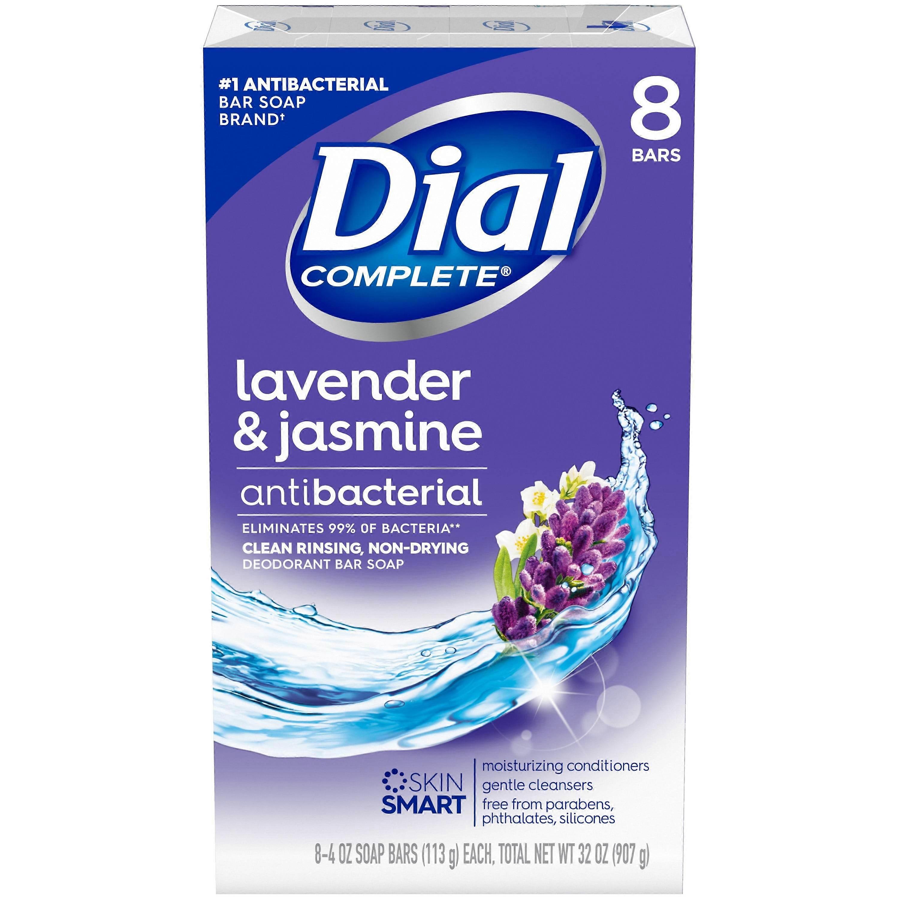 Dial Antibacterial Bar Soap, Lavender & Twilight Jasmine, 8 Ea