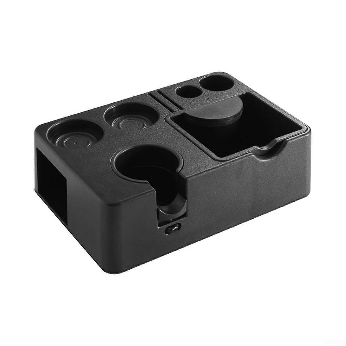 Espresso Tamping Station with Detachable Knock Box, Adjustable Height Coffee Tamper Stand for Home Barista 26.8x18.5x8.5cm