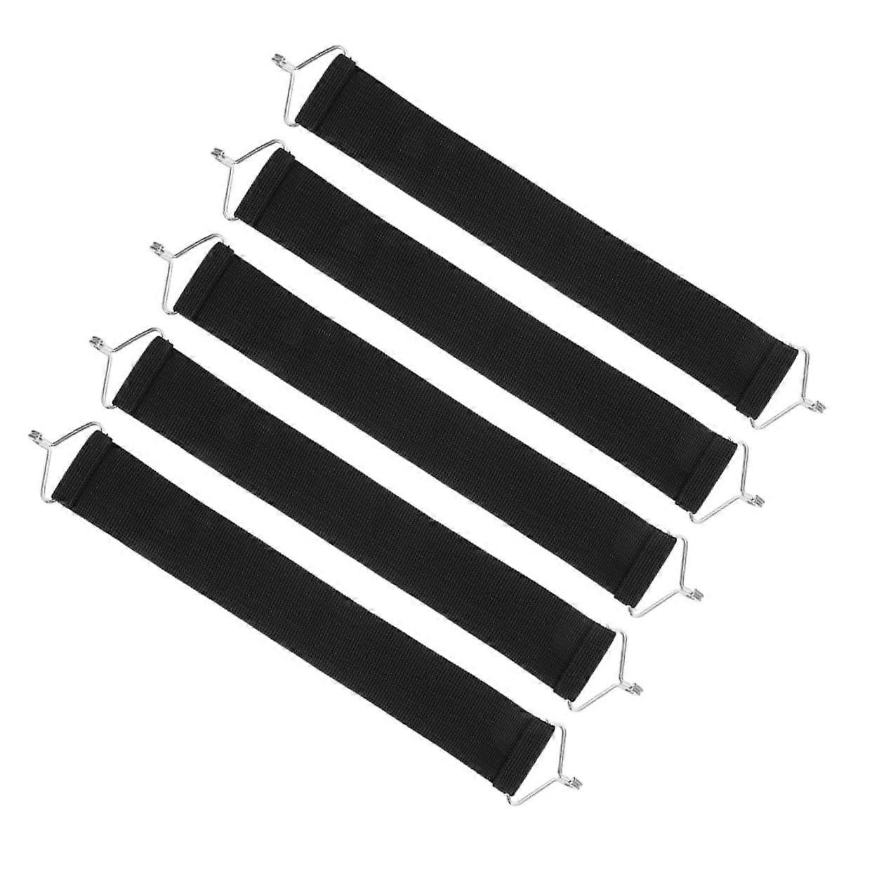 Replacement Belt For Lounge Chair  5Piece Elastic Straps With Hooks, HeavyDuty Reinforcement, Black Chair Strap Set