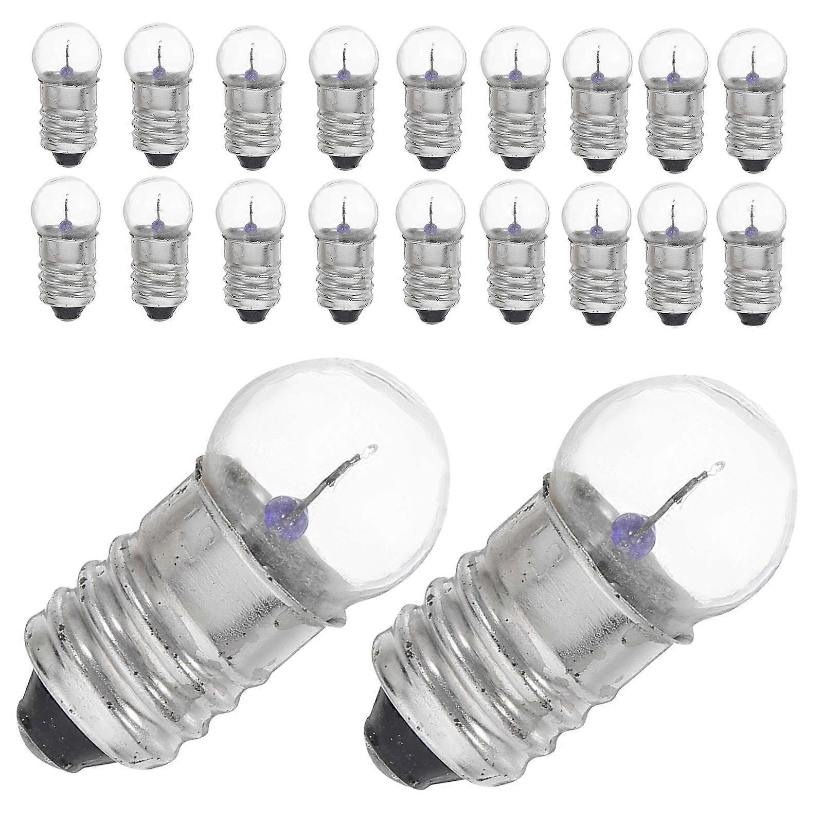 Physical Experiment Flashlight Bulbs Screw Base for Home 20Pcs