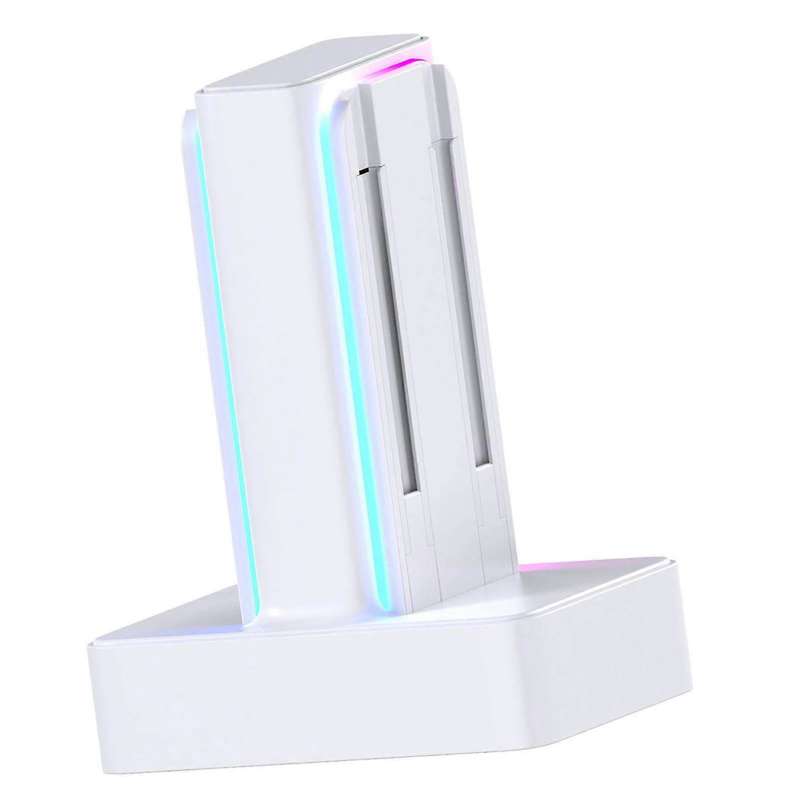 Multiple Color LED Charging Stand Compact Charging Hub Home Gaming Essential Simple Installation for Switches  White