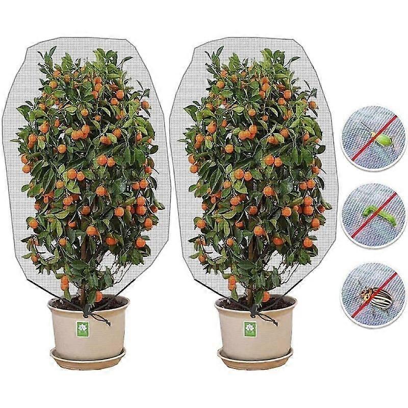 Plant Protection Net, 2 Pack Insect Protection Net with Drawstring, Protection Net Plants for Pests, Garden Netting Insect Netting (120180cm)