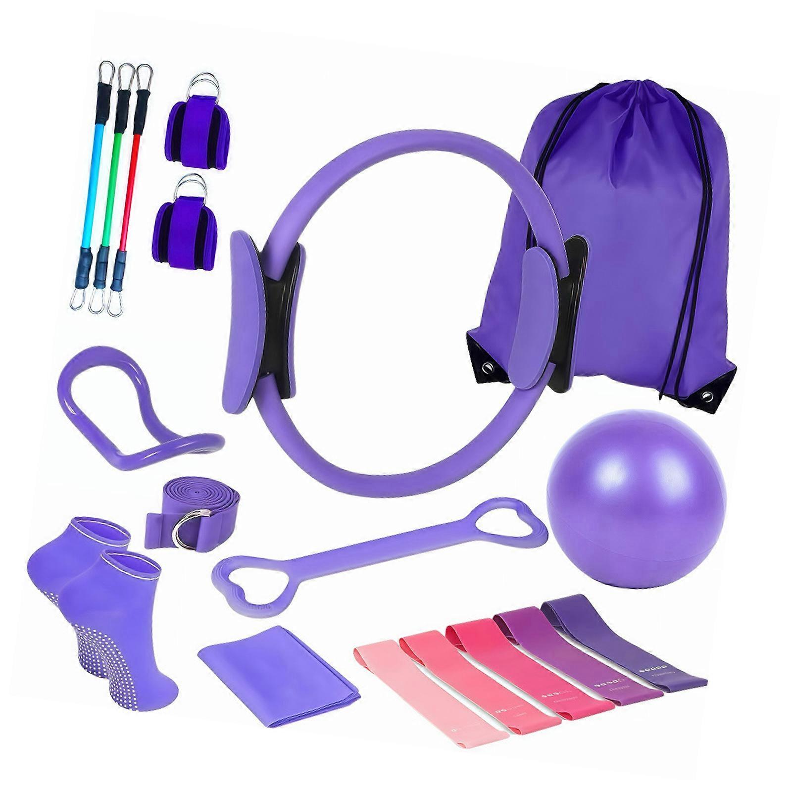 Exercise Rings Magical Circle with Double Padded Handle Open Back Fitness Equipment for Toning Arm and Strengthening Core  Purple