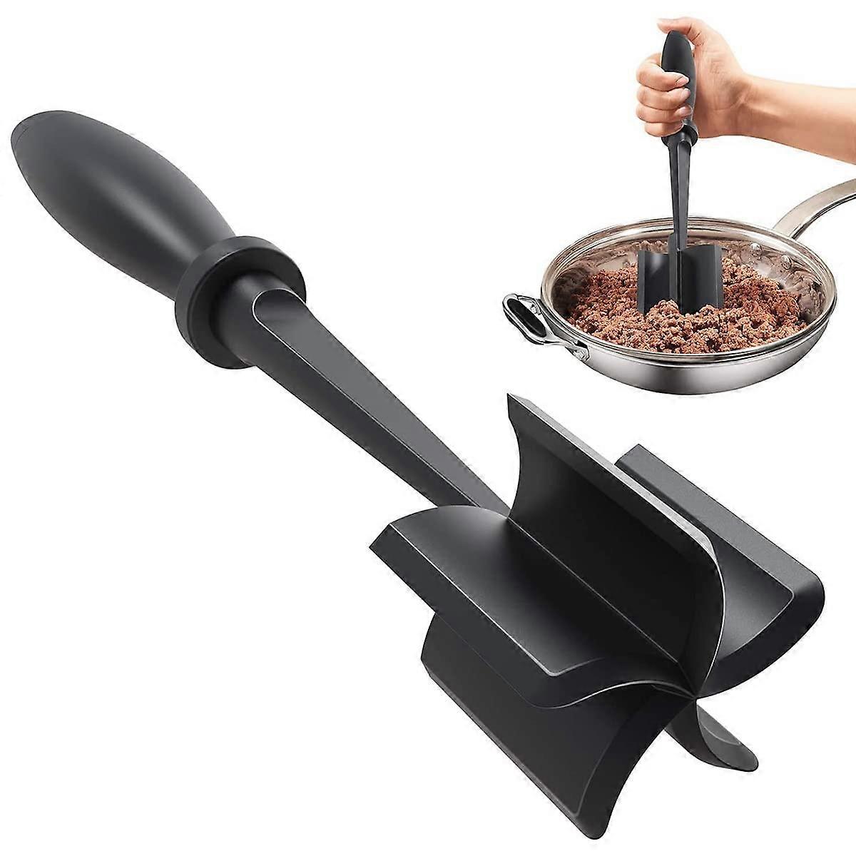 Meat Chopper Nylon 5Blade NonStick Ground Beef Masher for Hamburger, Fruit, Vegetables
