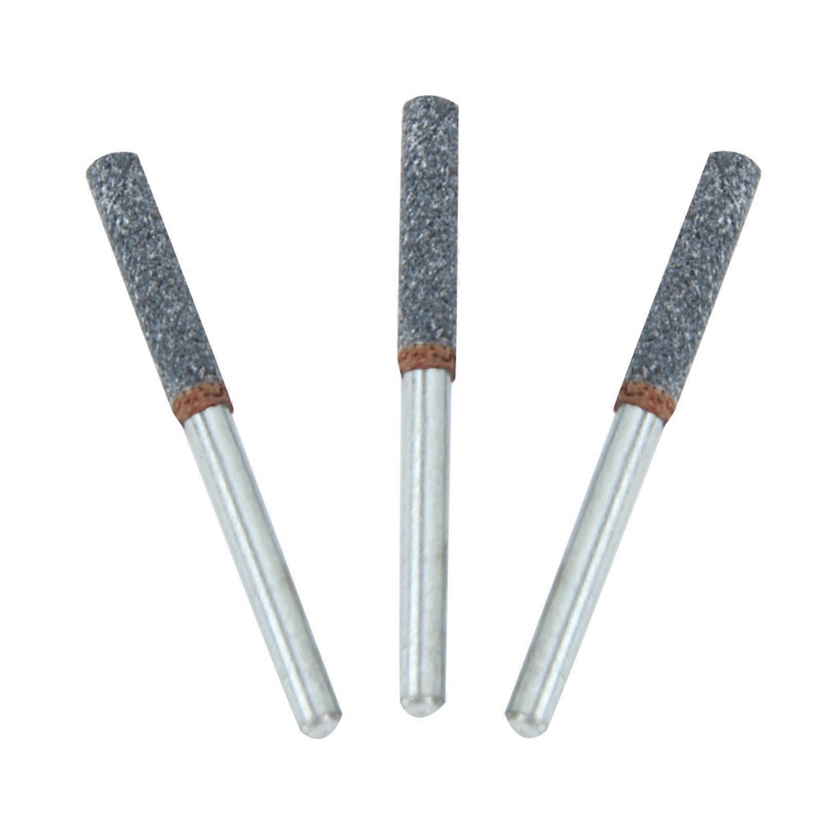 3Pcs 4mm 5/32in Diamond Chainsaw Sharpener Burr Stone File Sharpening Tool for Rotating Tool