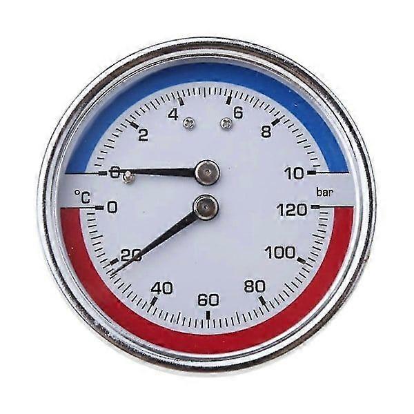 Thermo-manometer Boiler Temperature & Pressure Gauge 0-120 0-10 Bar Connection