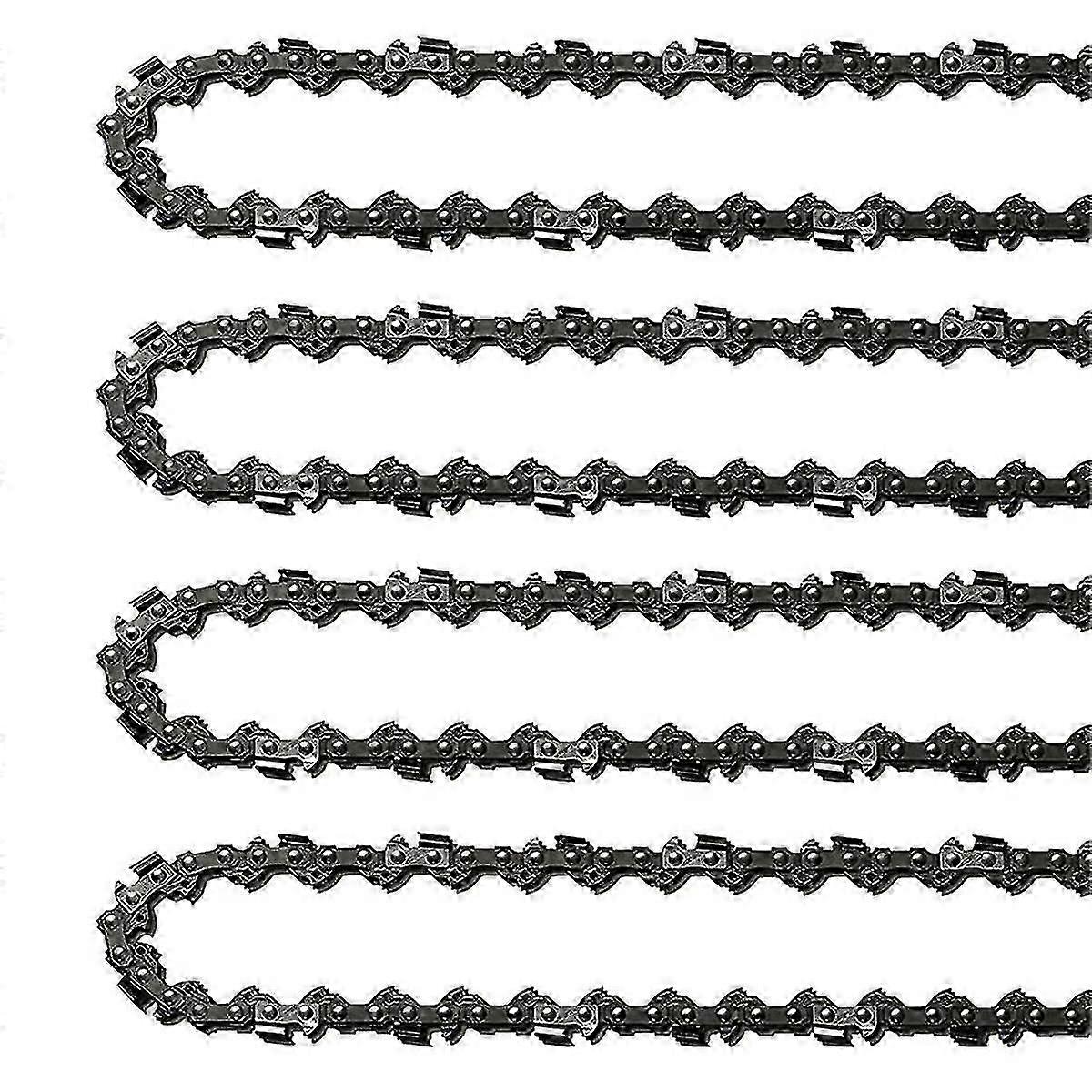 Paquet de 4 chaînes de tronçonneuse de 14 pouces 52 maillons d’entraînement, calibre 0,05 pouce, pas de 3/8 pouce, remplacement C de 14 pouces