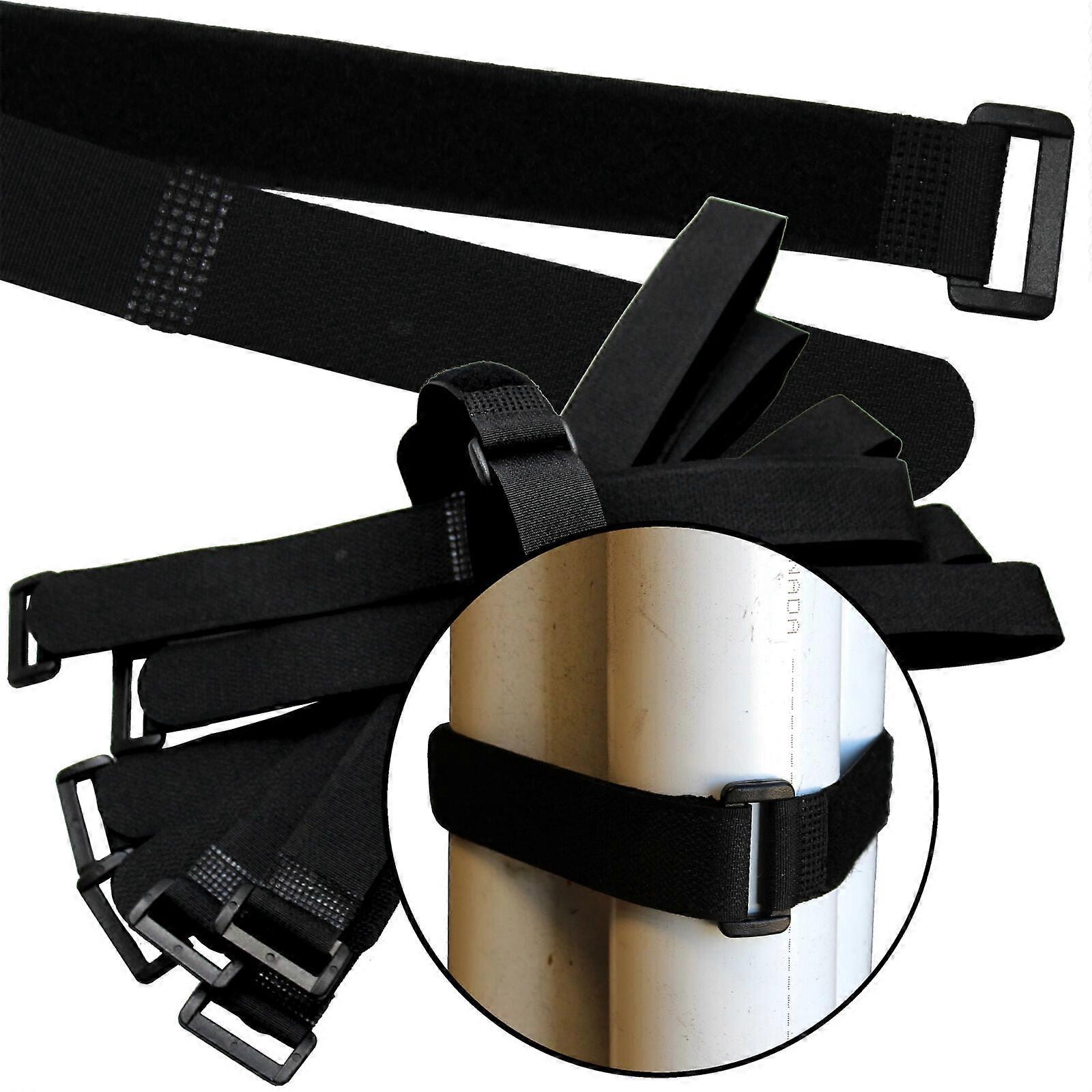 10 Qty 20" Black Cable Ties ~ Wire Cord Straps Reusable Hook & Loop