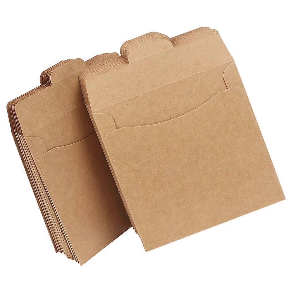 Light Brown Kraft Paper Cd Sleeves for Cd Storage 100Pcs Durable Envelopes