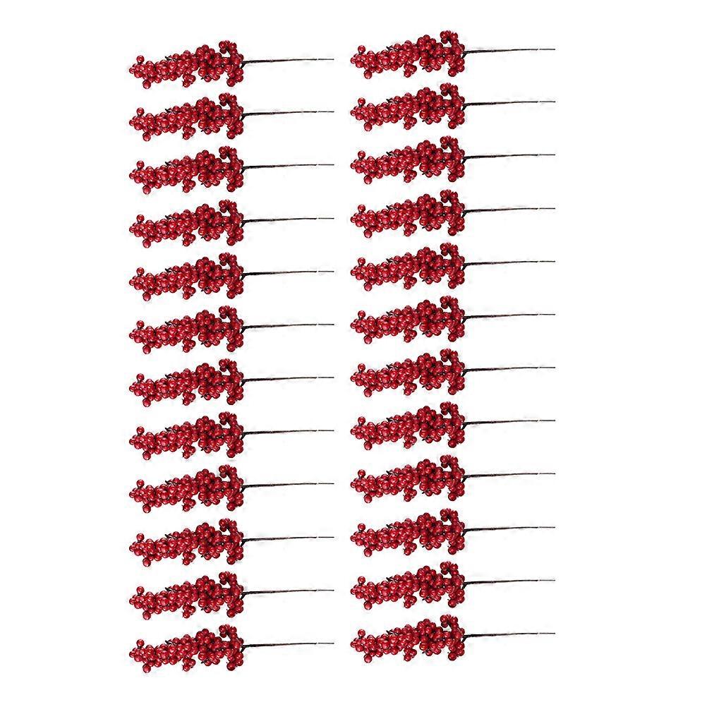 Artificial Berry Stems for Decoration 24Pcs Red Berry Stems Christmas Branch