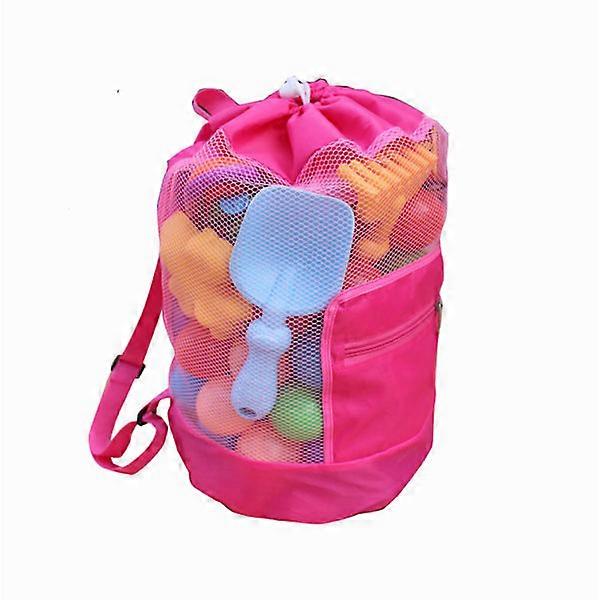 Large Mesh Bag, Beach Toy Storage Foldable Mesh Bag Backpack for Swimming Beach Travel, Toys Not Included... T