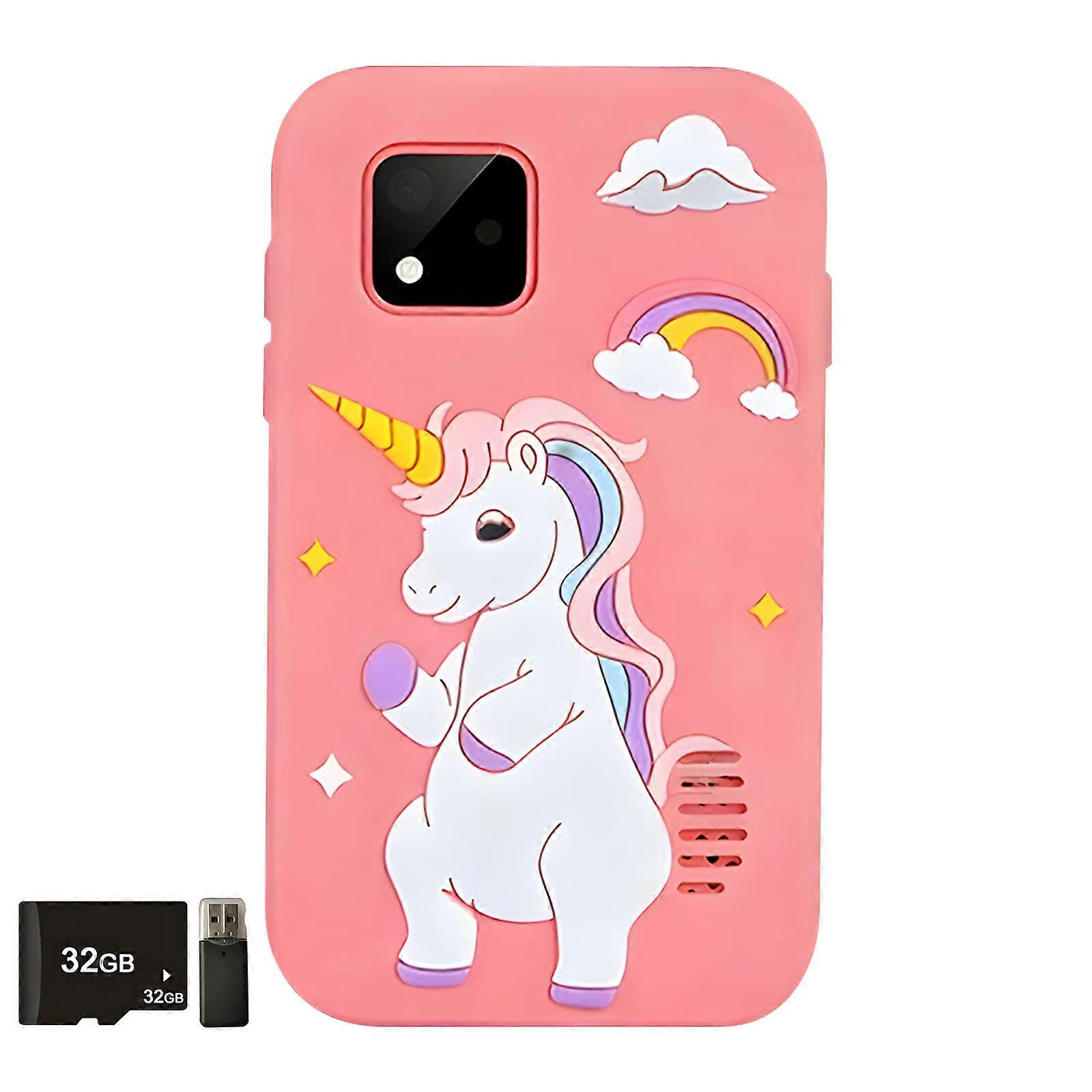 Çocuklar için İnteraktif Oyunlar İçeren Eğitici Telefon, 48MP Kamera, Çıkartmalar, Darbeye Dayanıklı Kılıf, Ekran Koruyucu, Hayvan Temalı Hediye, Çok Renkli