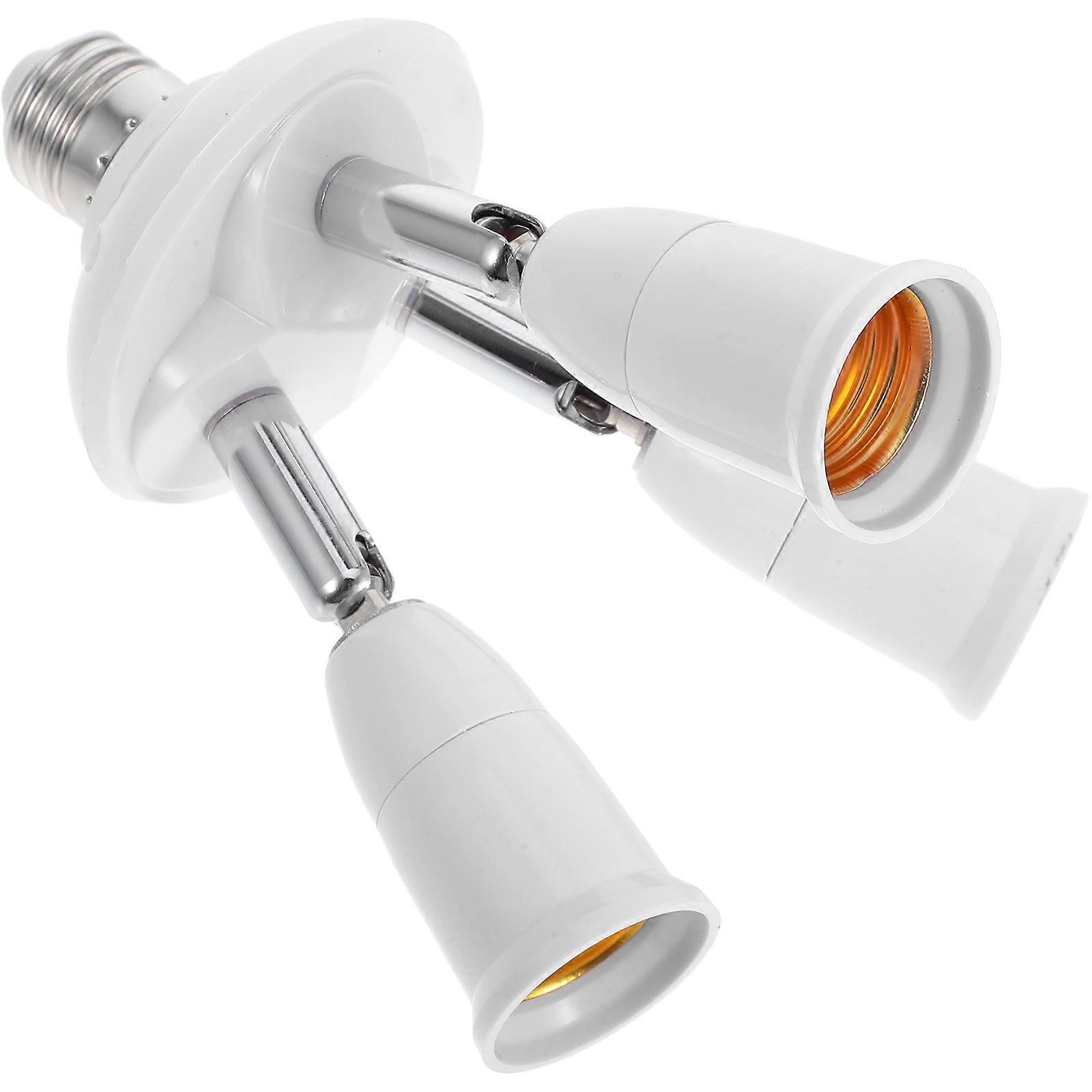 Light Bulb Socket Extender E27 Adapter with 3 Head Adjustable for Home Use