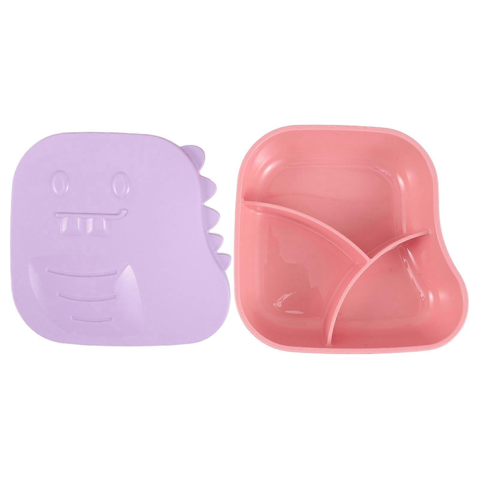 Cartoon Children Dinnerware Suction Plate with Compartments for Toddler