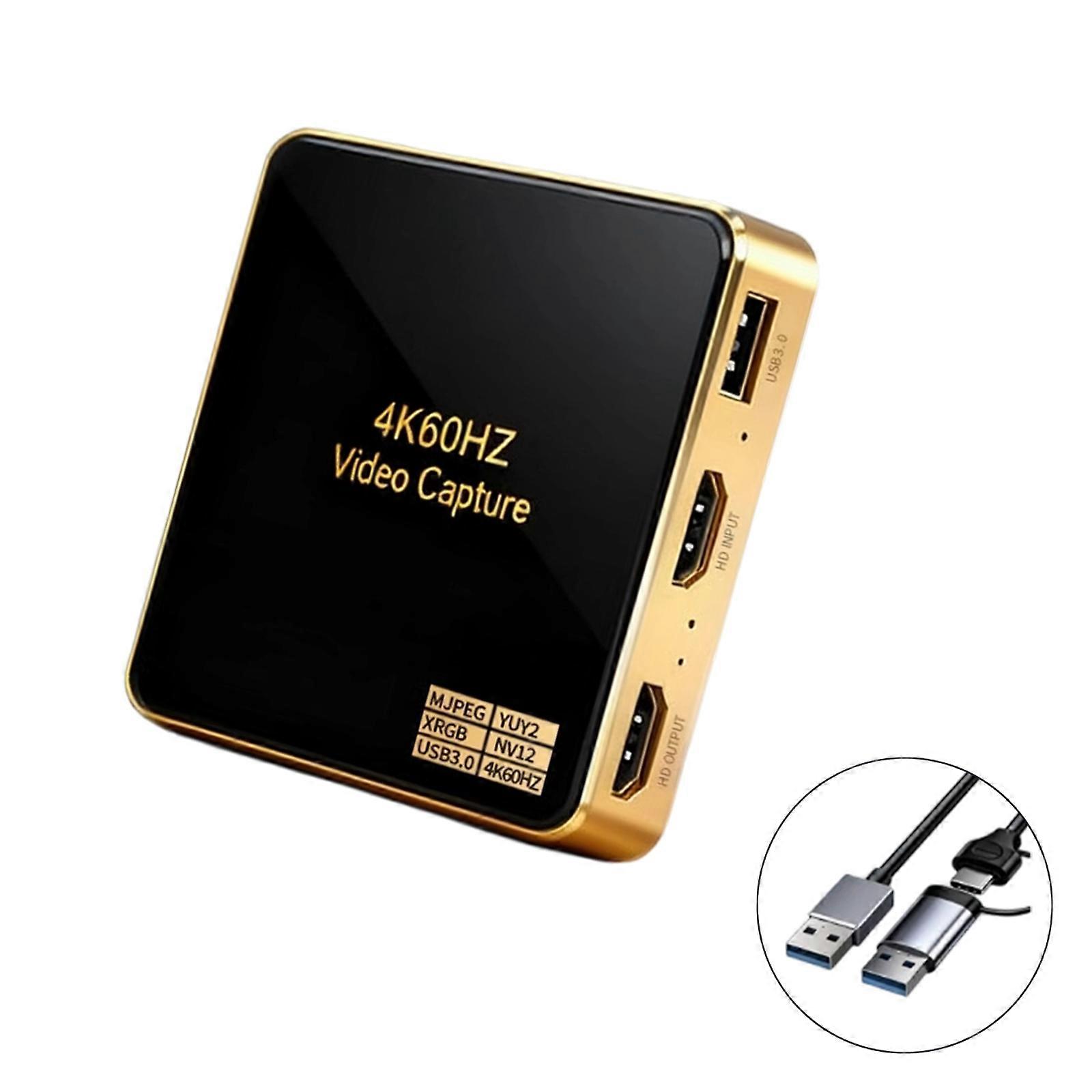 Gaming Optimized 4K 60Hz Capture Card Featuring Passthrough for Content Creators and Streamers Multicolor